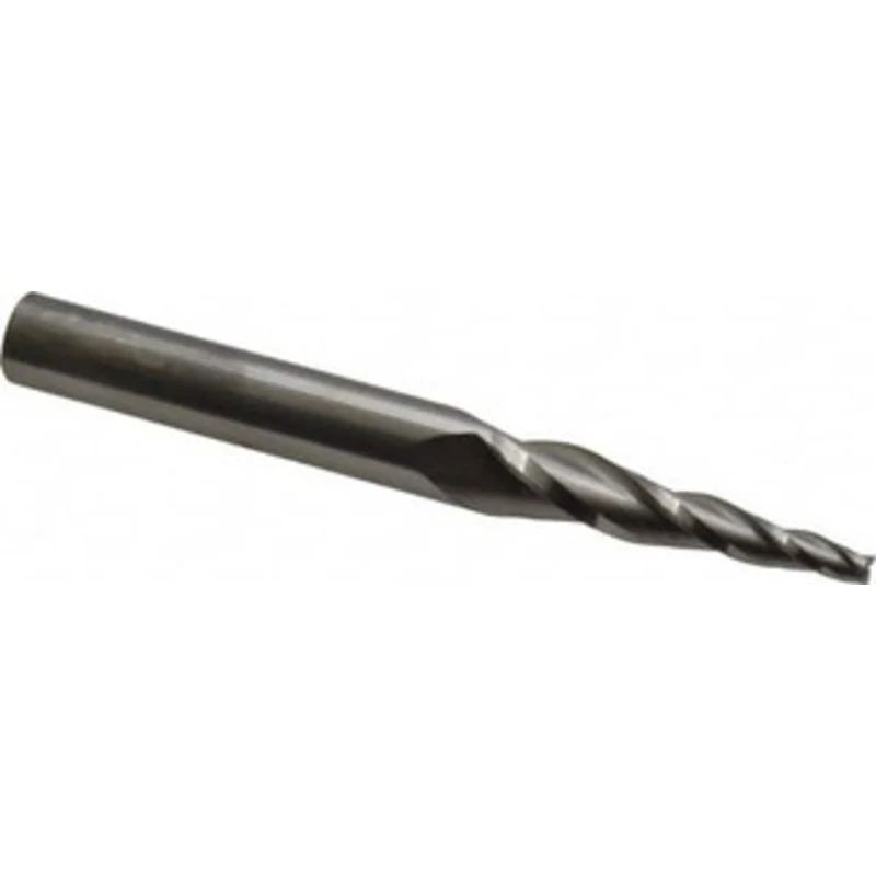 KYOCERA SGS 5 per Side 1/8 Small End Diam 1-1/2 LOC 3-Flute Solid Carbide Tapered Square End Mill Uncoated, 3/8 Shank...